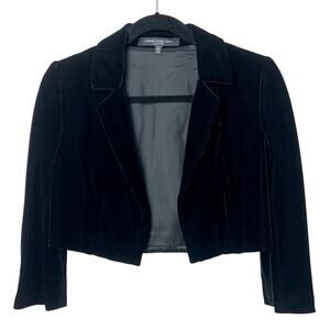 Carmen Marc Valvo Collection Black Velvet Cropped Bolero Jacket Size 4